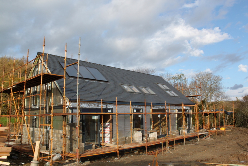 Unnamed Project under scaffold with roof and rooflights in place