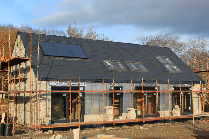 Unnamed Project with slate roof, rooflights and solar panels installed