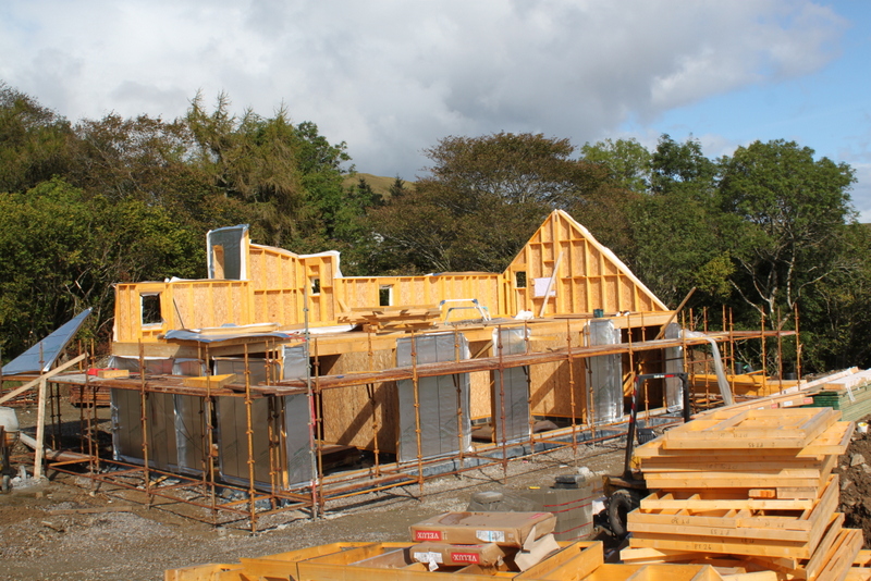 Unnamed Project timber frame being erected